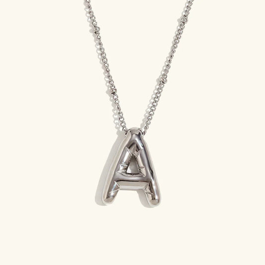 Gold Balloon Initial Necklace