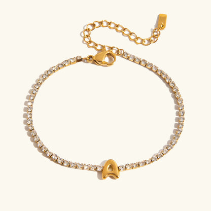 Elegant Gold Bubble Letter Bracelet