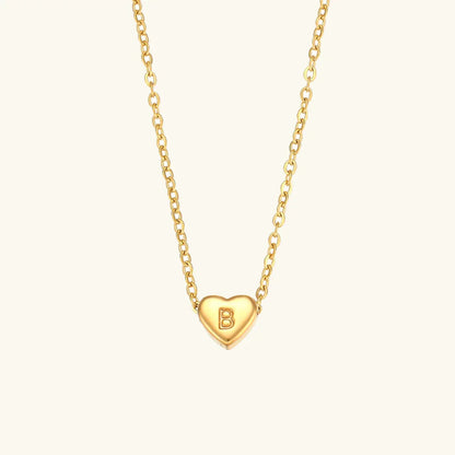 Gold Initial Heart Necklace