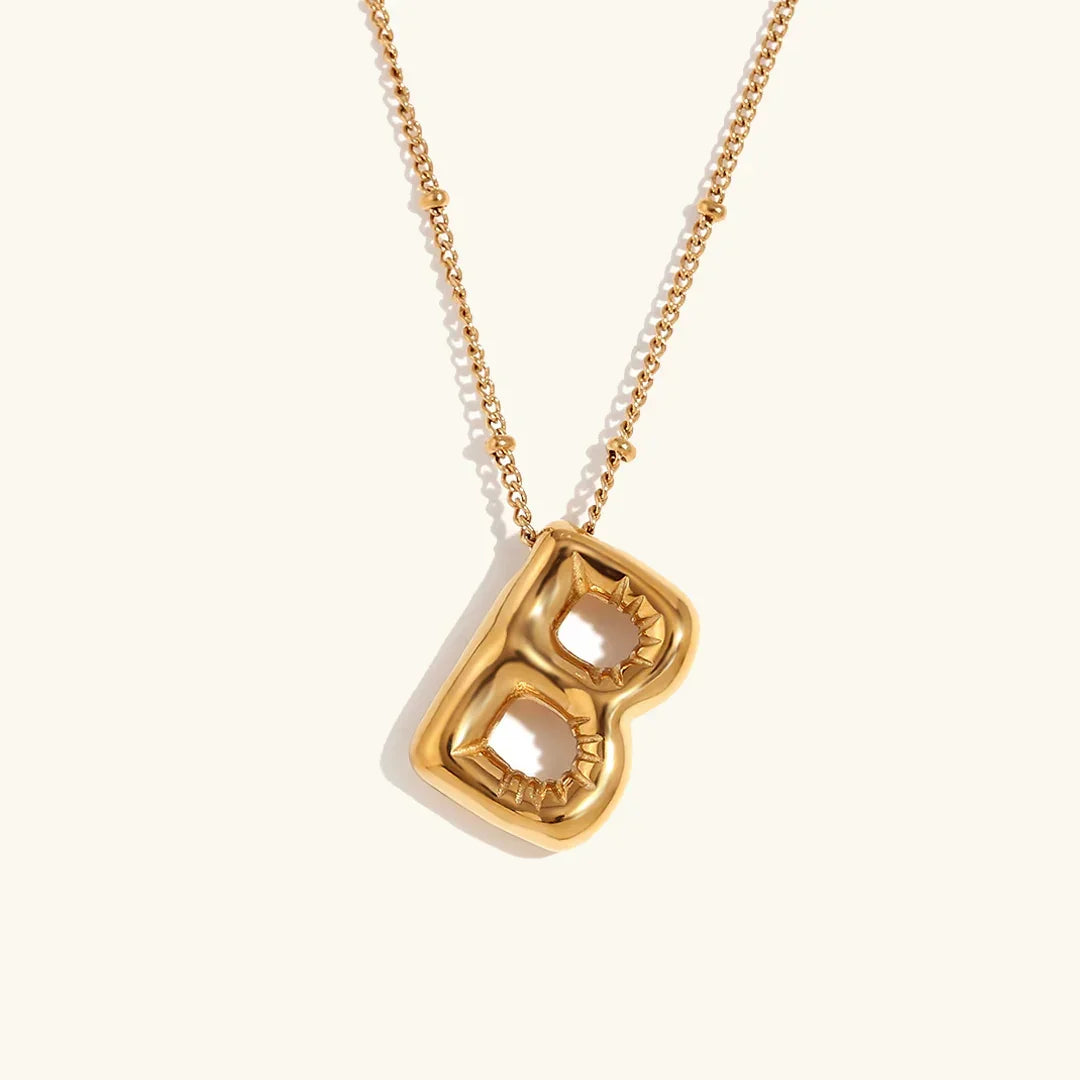Gold Balloon Initial Necklace