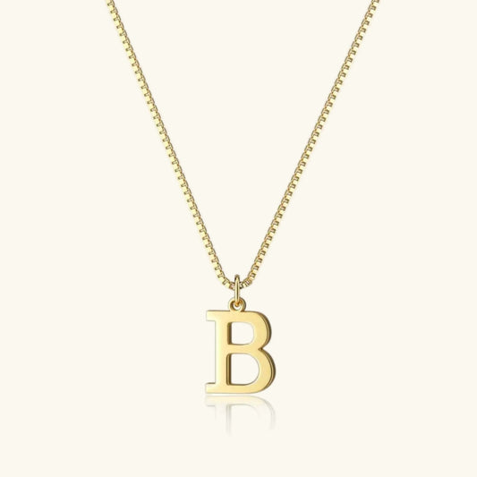 Gold Initial Letter Necklace