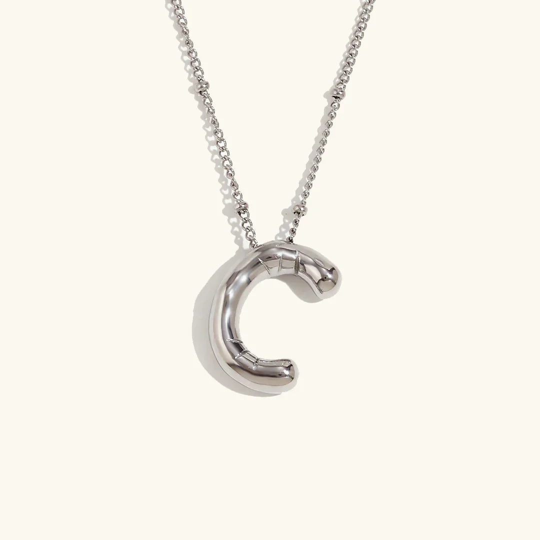 Gold Balloon Initial Necklace