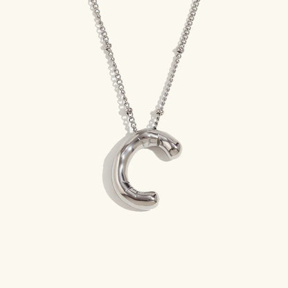 Gold Balloon Initial Necklace