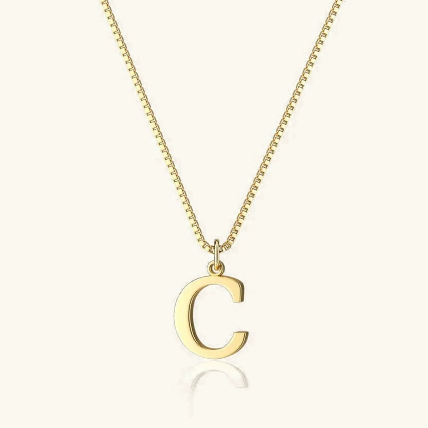 Gold Initial Letter Necklace