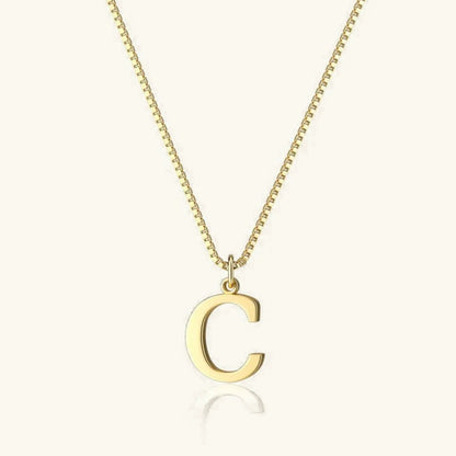 Gold Initial Letter Necklace