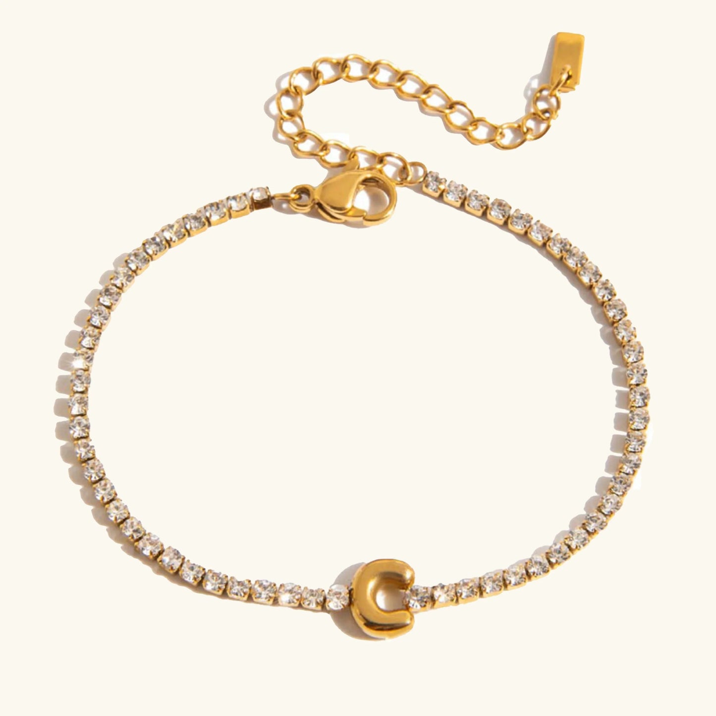 Elegant Gold Bubble Letter Bracelet