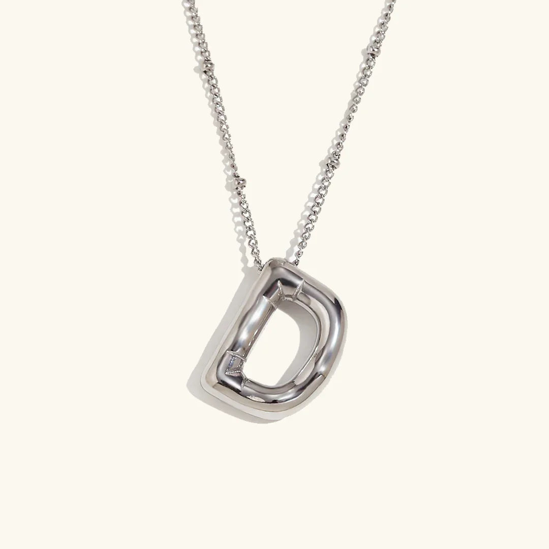 Gold Balloon Initial Necklace