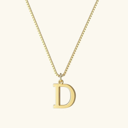 Gold Initial Letter Necklace