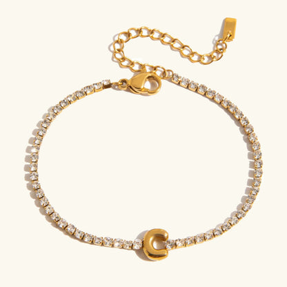 Elegant Gold Bubble Letter Bracelet