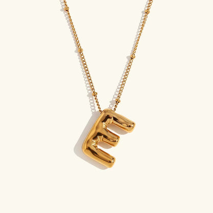 Gold Balloon Initial Necklace