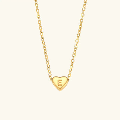Gold Initial Heart Necklace