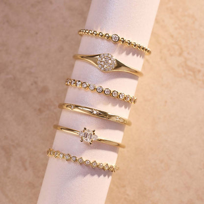Diamond Sphere Ring | Gold