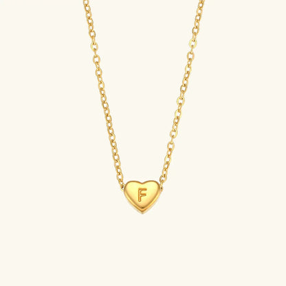 Gold Initial Heart Necklace