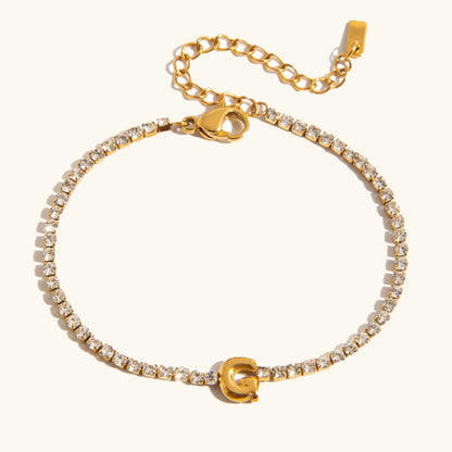 Elegant Gold Bubble Letter Bracelet