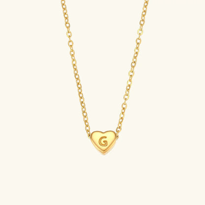 Gold Initial Heart Necklace