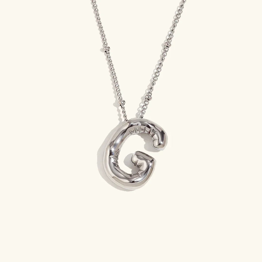 Gold Balloon Initial Necklace