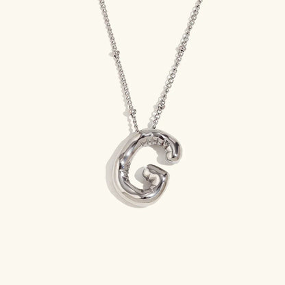 Gold Balloon Initial Necklace