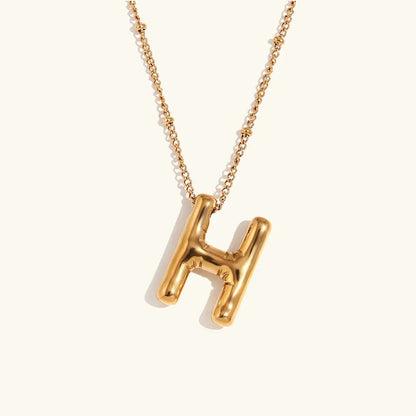 Gold Balloon Initial Necklace