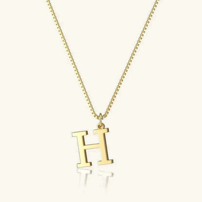 Gold Initial Letter Necklace