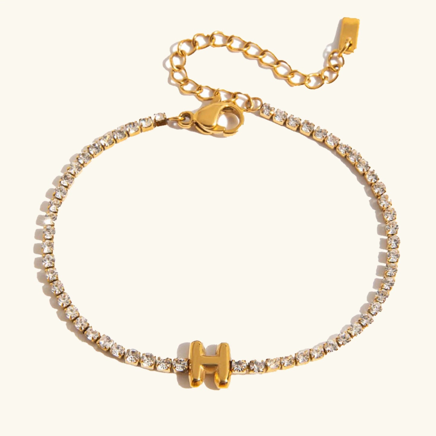 Elegant Gold Bubble Letter Bracelet