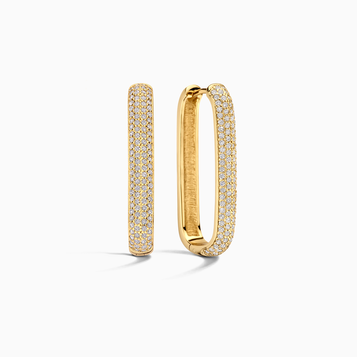 Large Diamond Icon Hoop Earrings | Gold