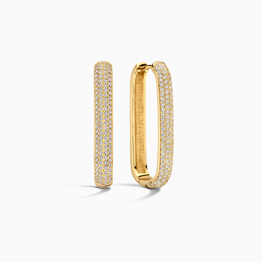Large Diamond Icon Hoop Earrings | Gold