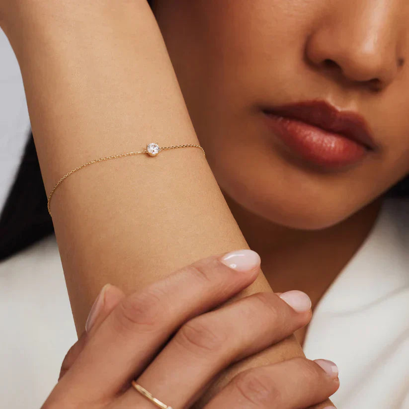 Diamond Stone Bracelet | White Gold