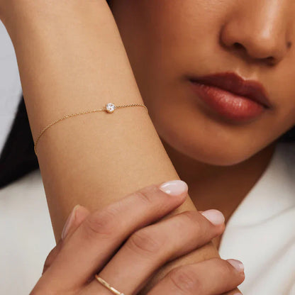 Diamond Stone Bracelet | White Gold