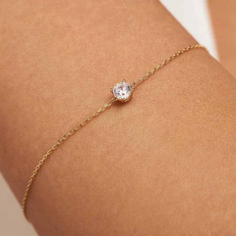 Diamond Stone Bracelet | White Gold