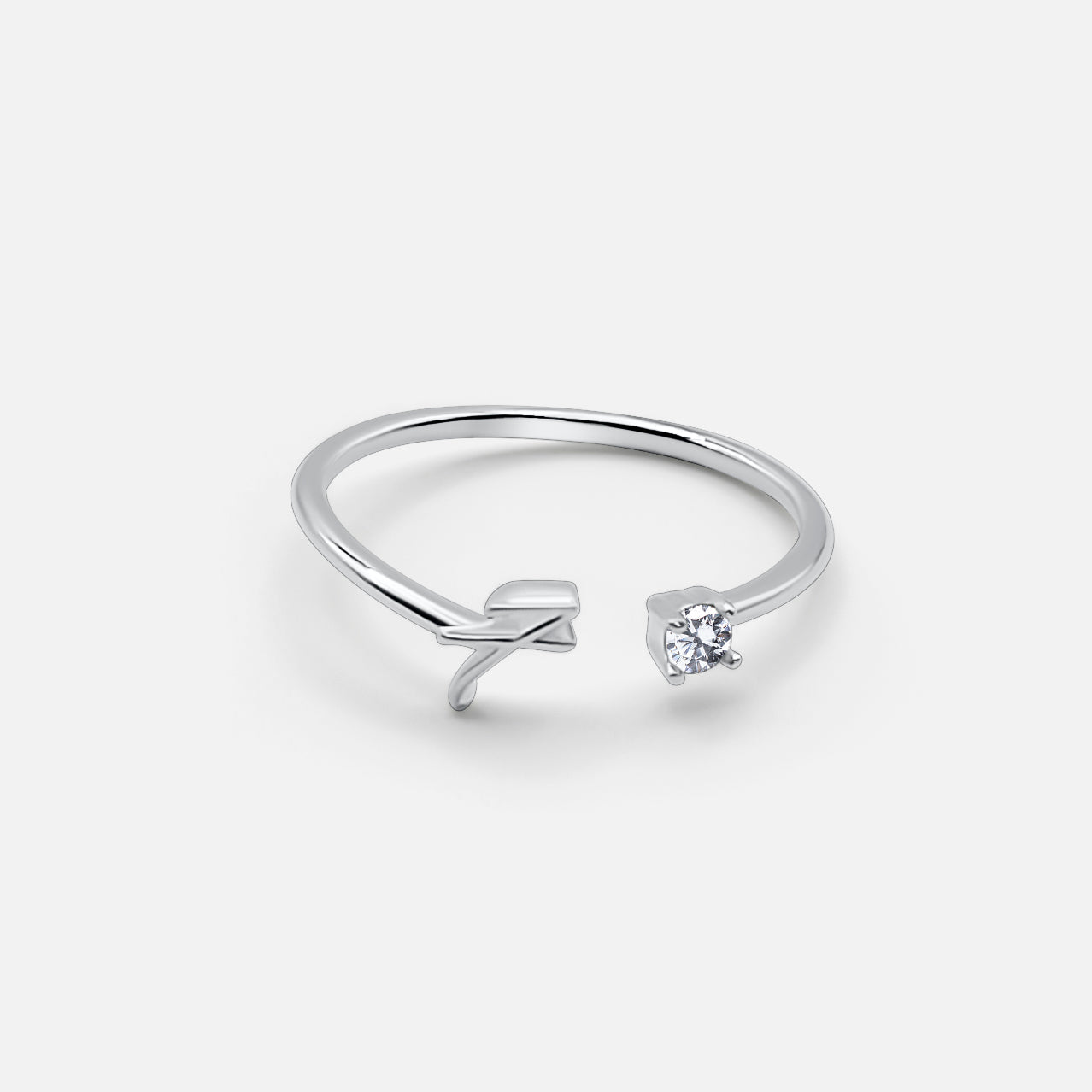 Personalised Silver Initial Ring (Adjustable)