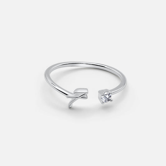 Personalised Silver Initial Ring (Adjustable)