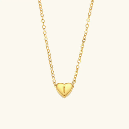 Gold Initial Heart Necklace