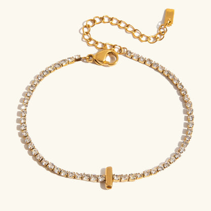 Elegant Gold Bubble Letter Bracelet
