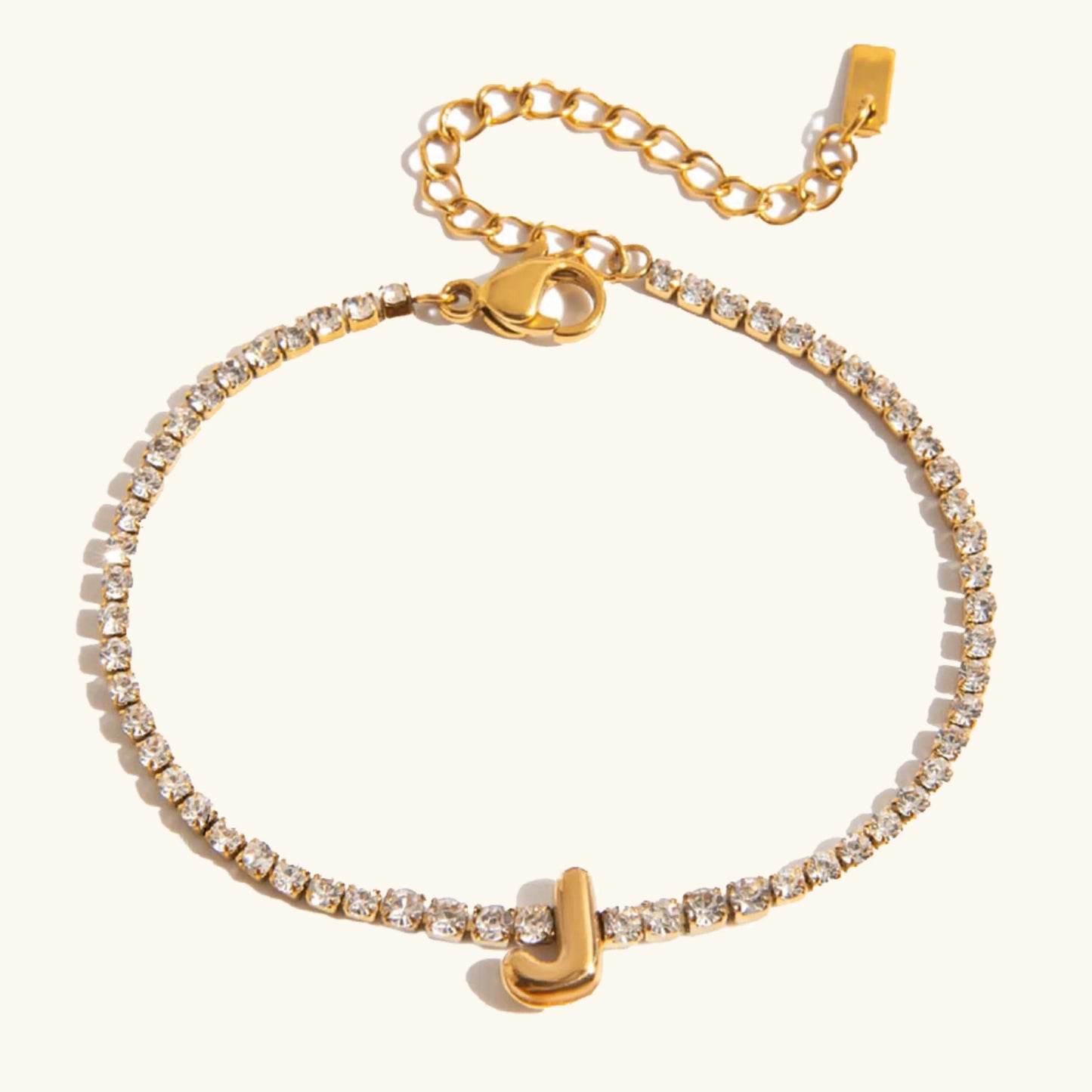 Elegant Gold Bubble Letter Bracelet