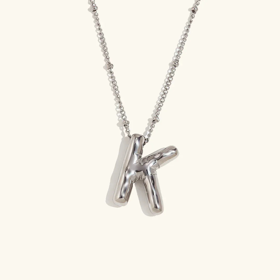 Gold Balloon Initial Necklace