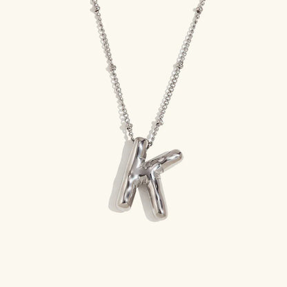 Gold Balloon Initial Necklace