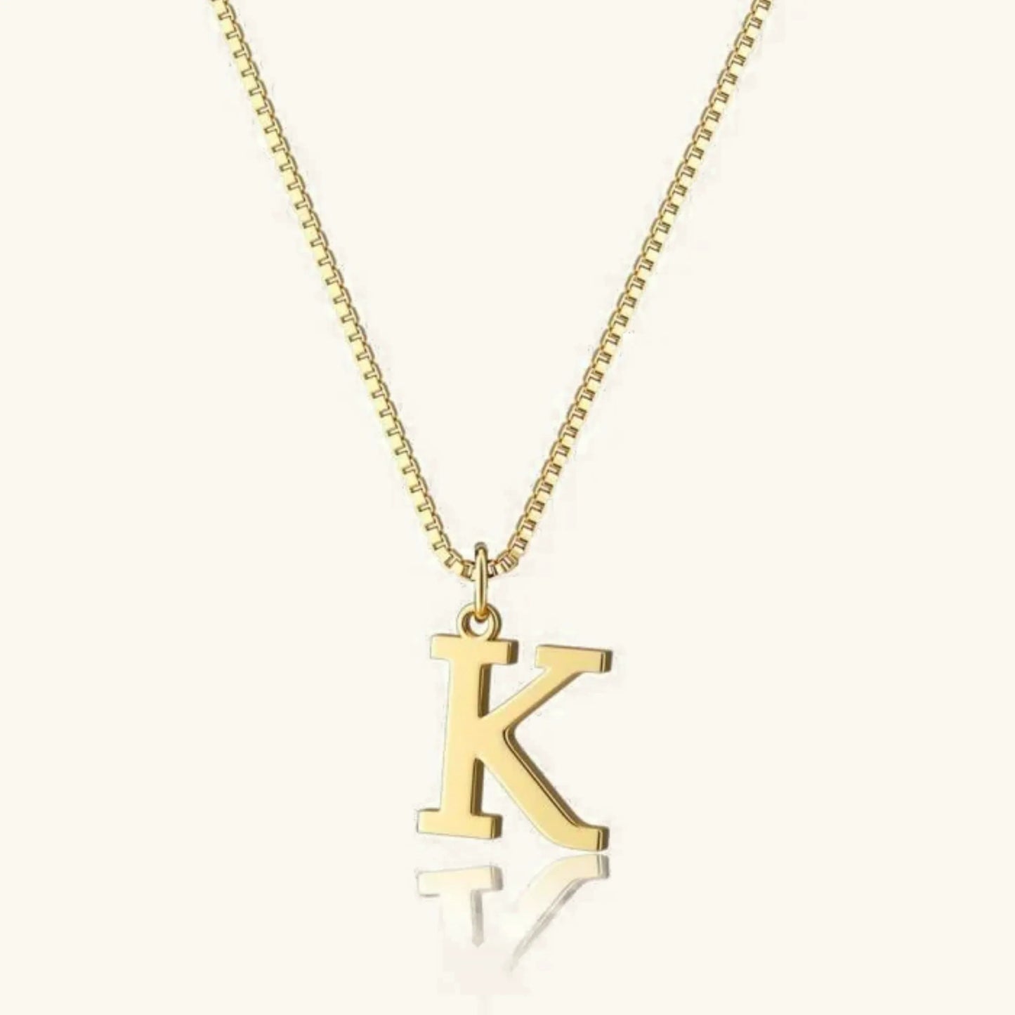 Gold Initial Letter Necklace