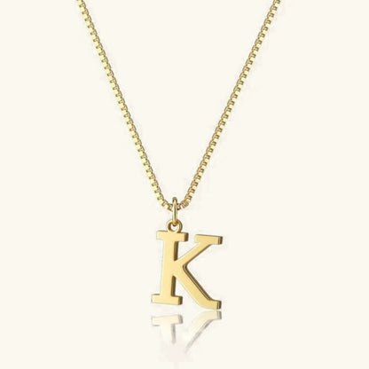 Gold Initial Letter Necklace