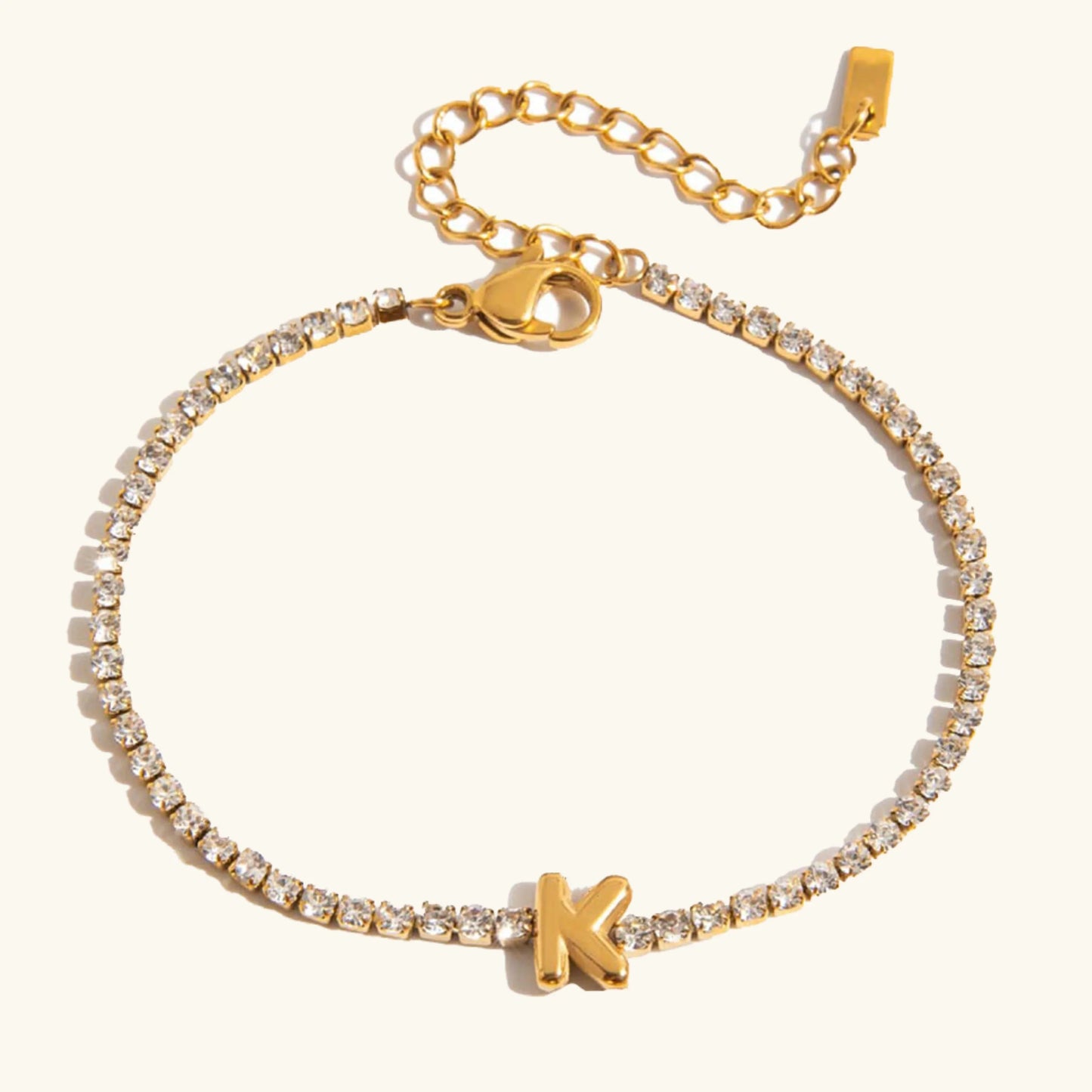 Elegant Gold Bubble Letter Bracelet