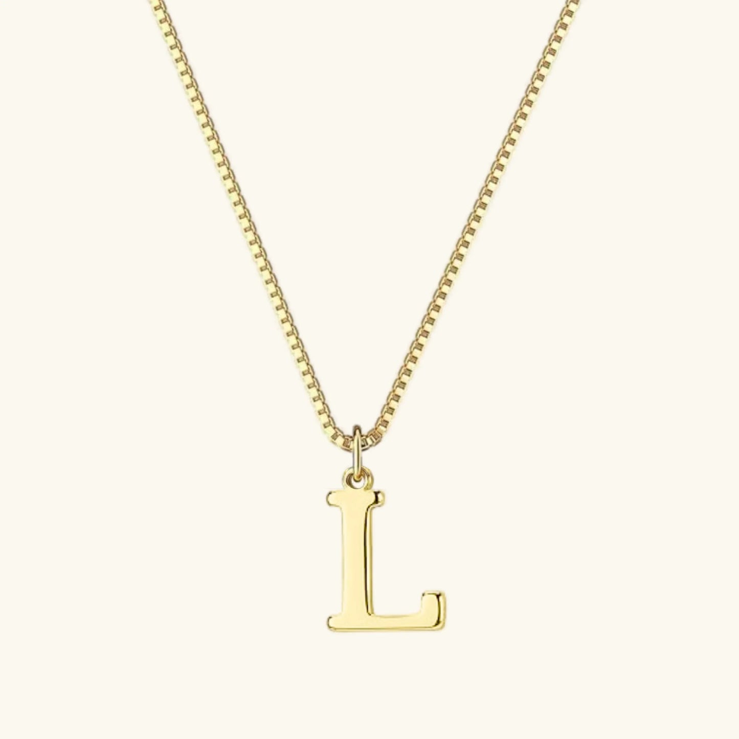 Gold Initial Letter Necklace