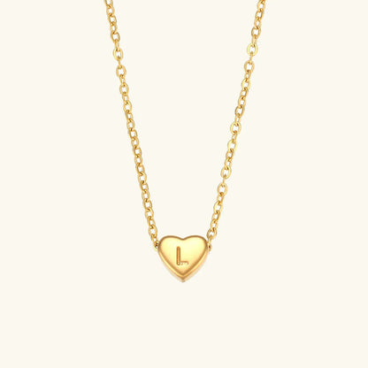 Gold Initial Heart Necklace
