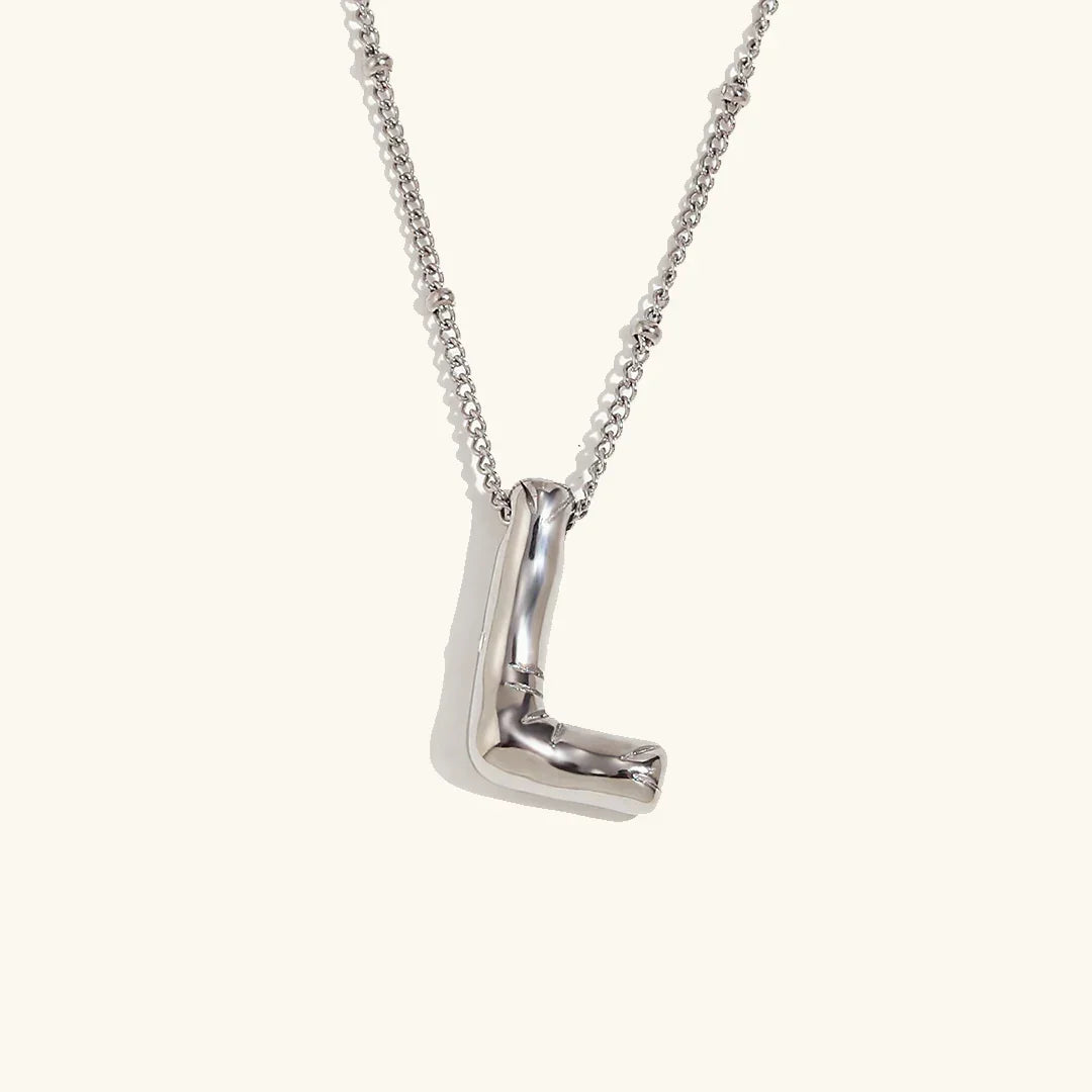 Gold Balloon Initial Necklace