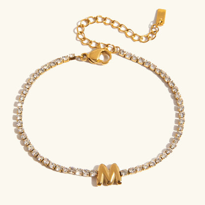 Elegant Gold Bubble Letter Bracelet
