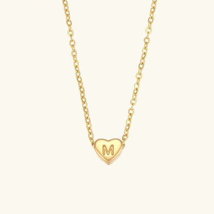 Gold Initial Heart Necklace