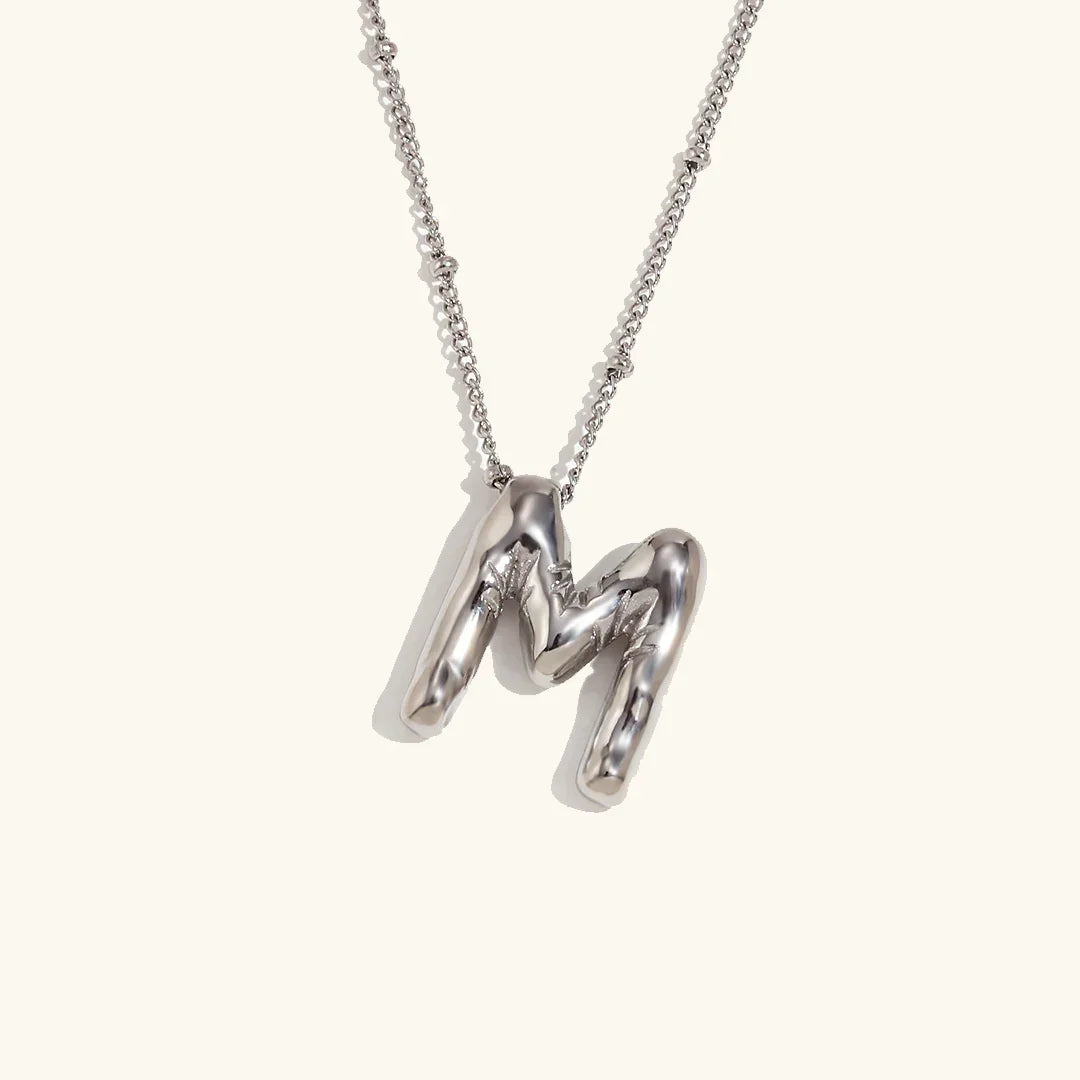 Gold Balloon Initial Necklace