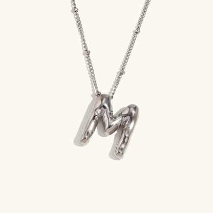 Gold Balloon Initial Necklace