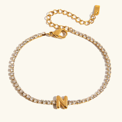 Elegant Gold Bubble Letter Bracelet