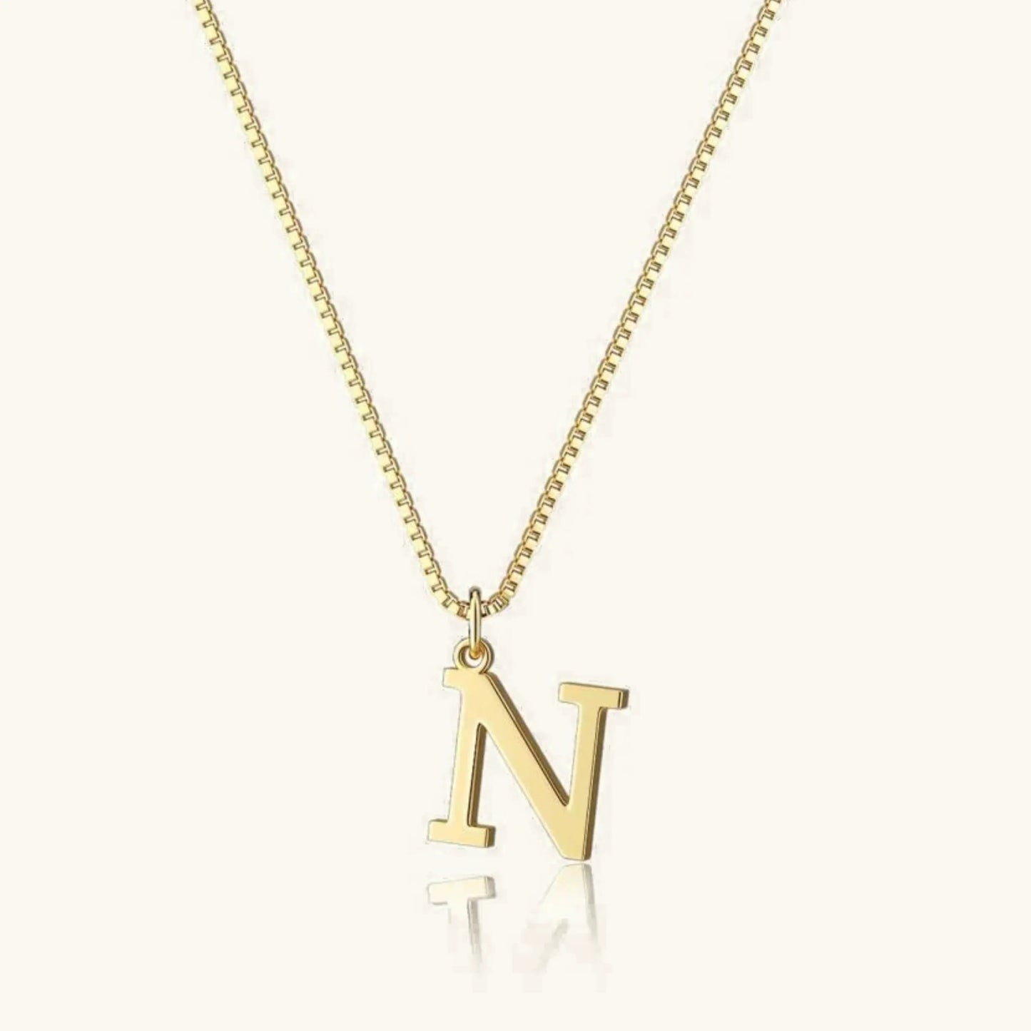 Gold Initial Letter Necklace