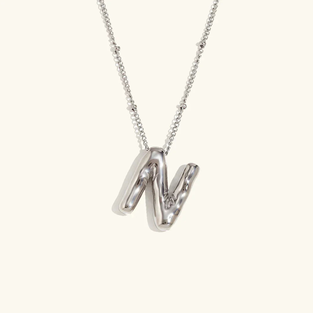 Gold Balloon Initial Necklace