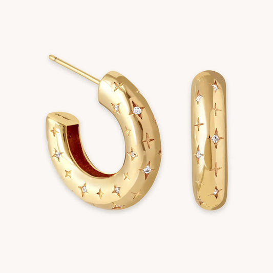 Stellar Hoop Earrings | Gold